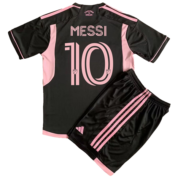 2023 Inter Miami Away Black Jersey Messi 10 Kids Kit