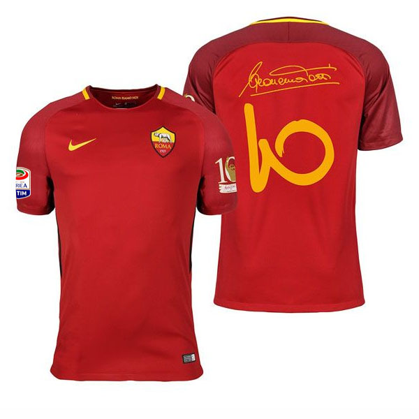 17-18 AS Roma Home Totti 10 Retro Jersey Special Retire Patch