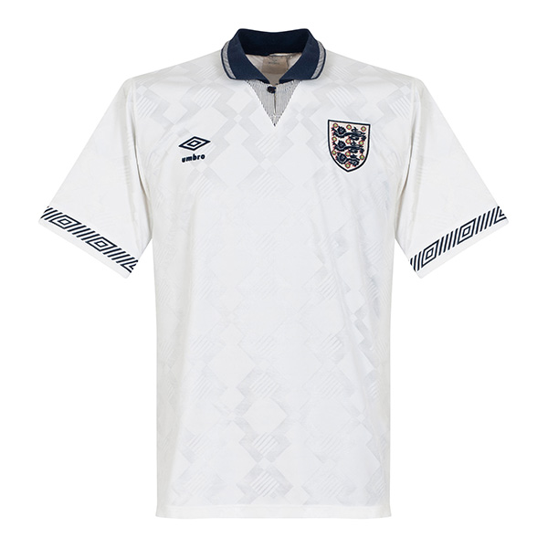 1990 England Home Retro Soccer Jersey