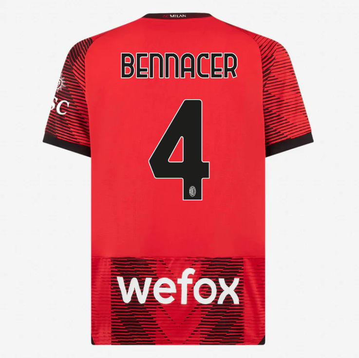 23-24 AC Milan BENNACER 4 Home Jersey