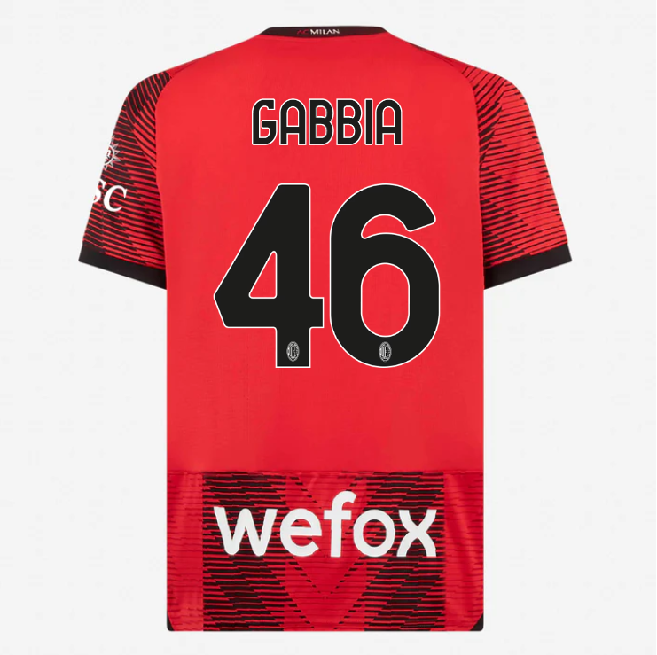 23-24 AC Milan GABBIA 46 Home Jersey
