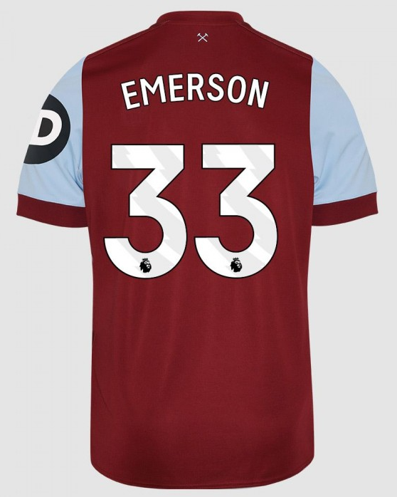 23-24 West Ham United EMERSON 33 Home Jersey