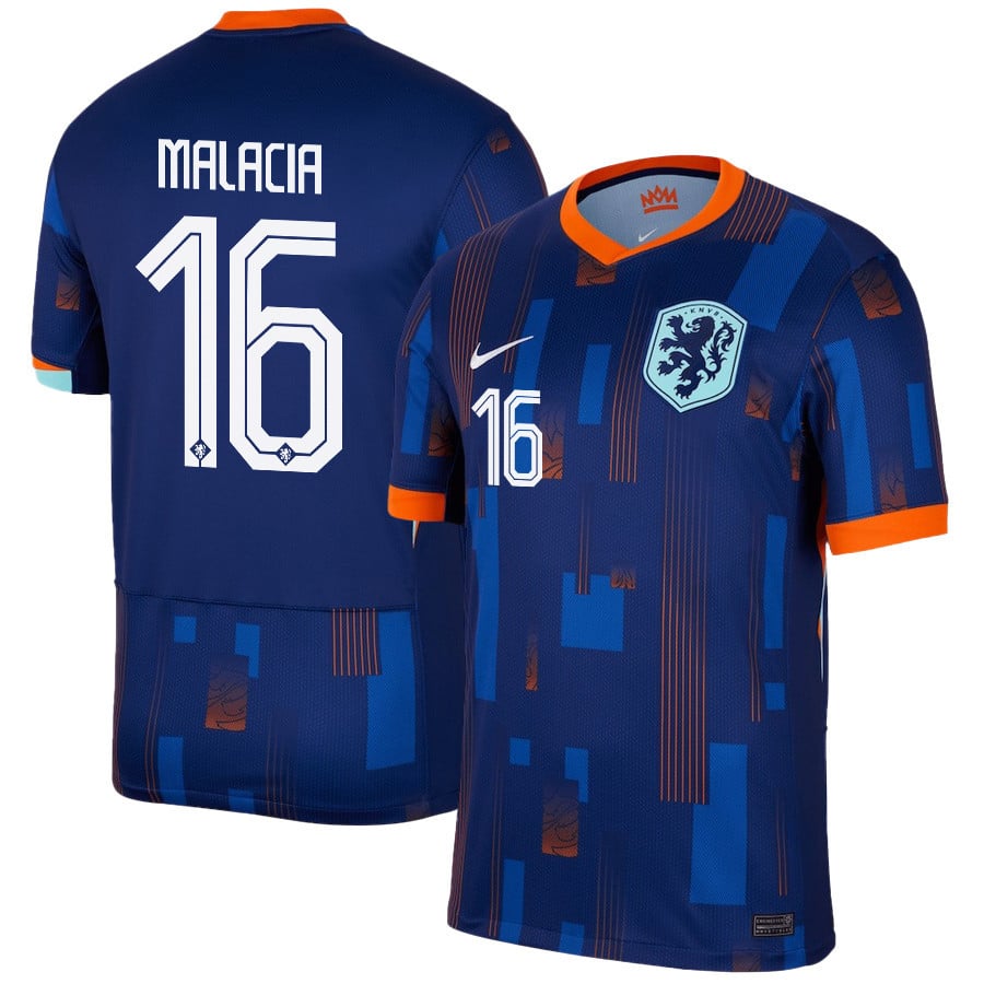 2024 Netherlands Malacia 16 Away Jersey
