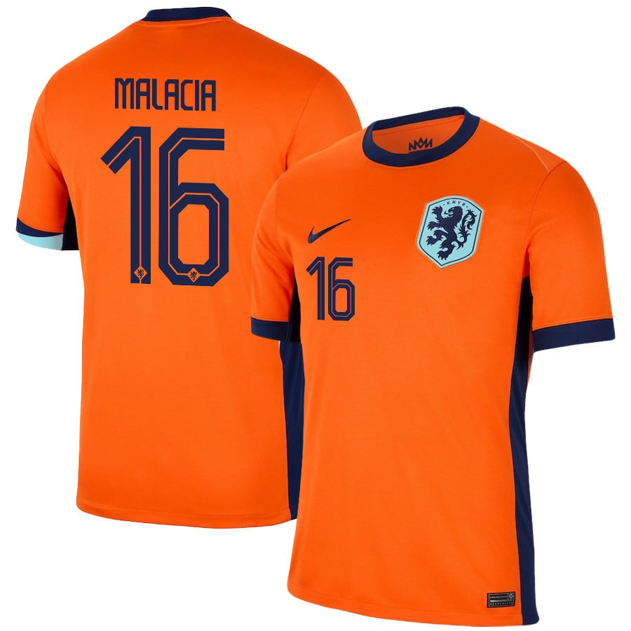 2024 Netherlands Malacia 16 Home Jersey
