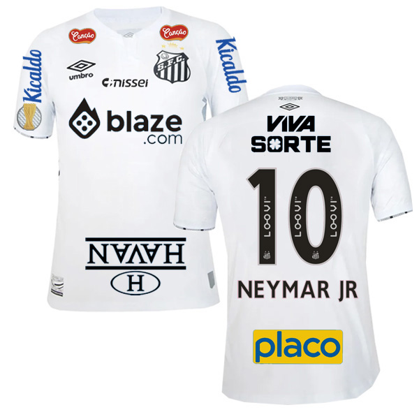 Santos FC Home Campeonato Paulista Neymar JR 10 Jersey 24-25 (Full Sponsor)