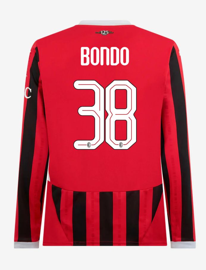 AC Milan Home Long Sleeve Bondo 38 Champions League Jersey 24-25