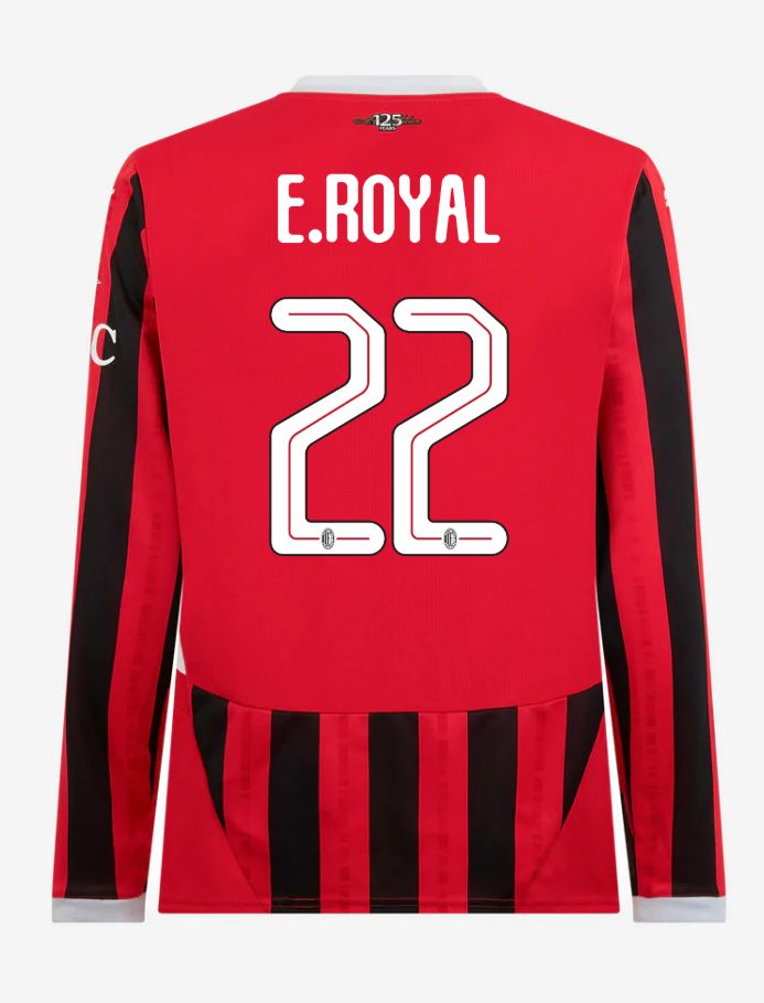 AC Milan Home Long Sleeve E.Royal 22 Champions League Jersey 24-25