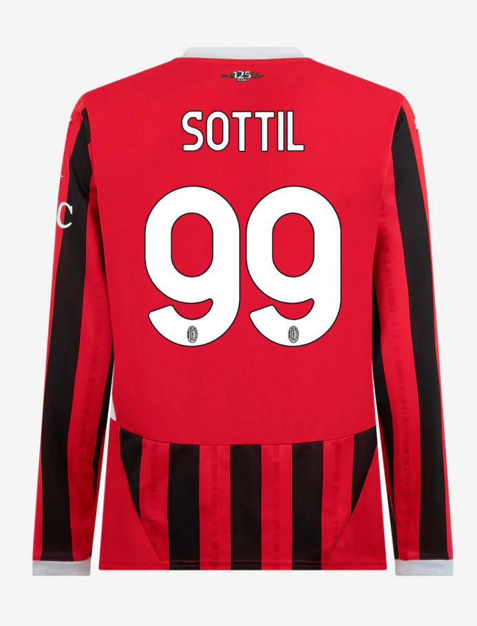 AC Milan Home Long Sleeve Sottil 99 Serie A Jersey 24-25
