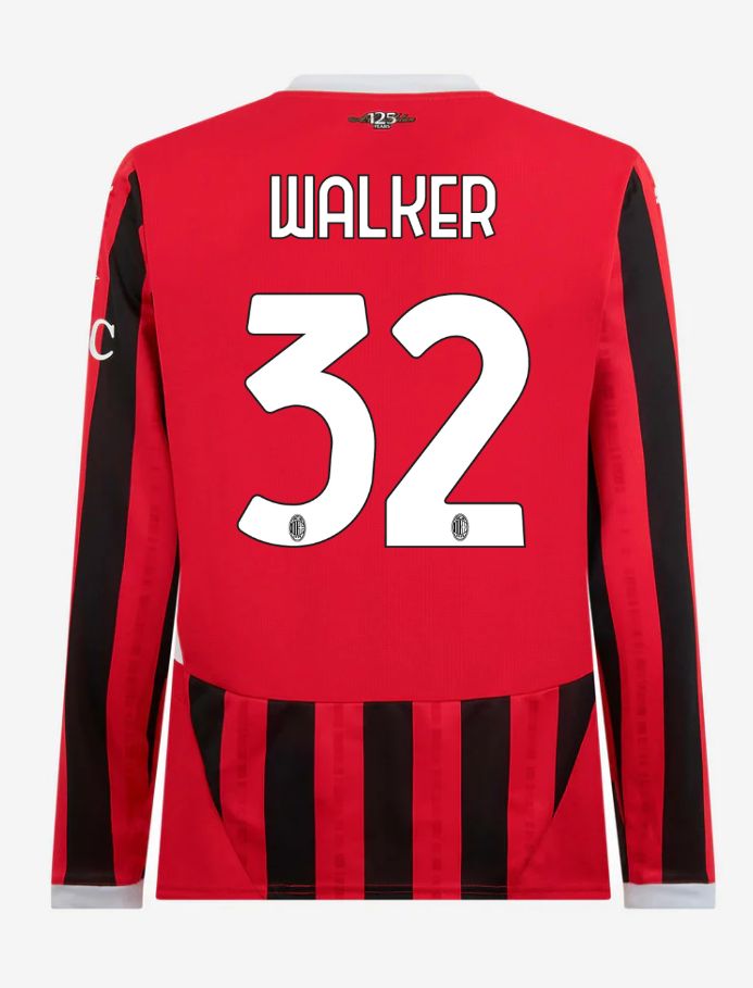 AC Milan Home Long Sleeve Walker 32 Serie A Jersey 24-25