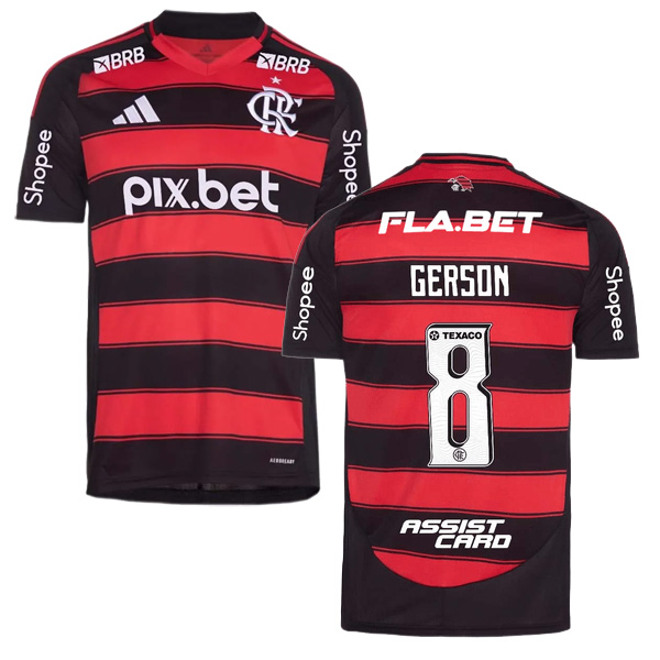 25-26 Flamengo Home Gersson 8 Jersey Full Sponsor