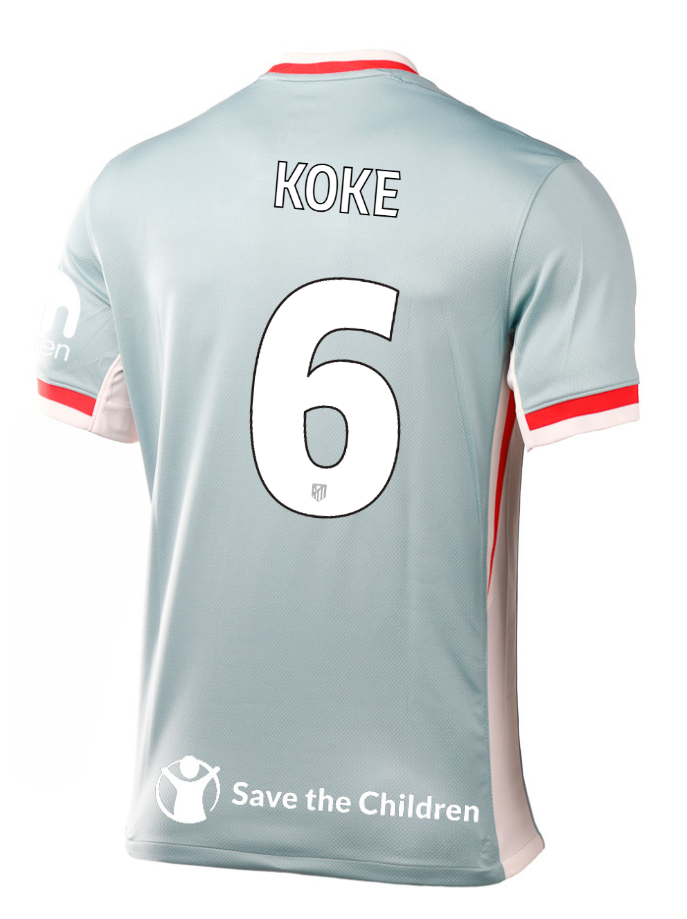 Atletico Madrid Away KOKE 6 Champions League Jersey 24-25