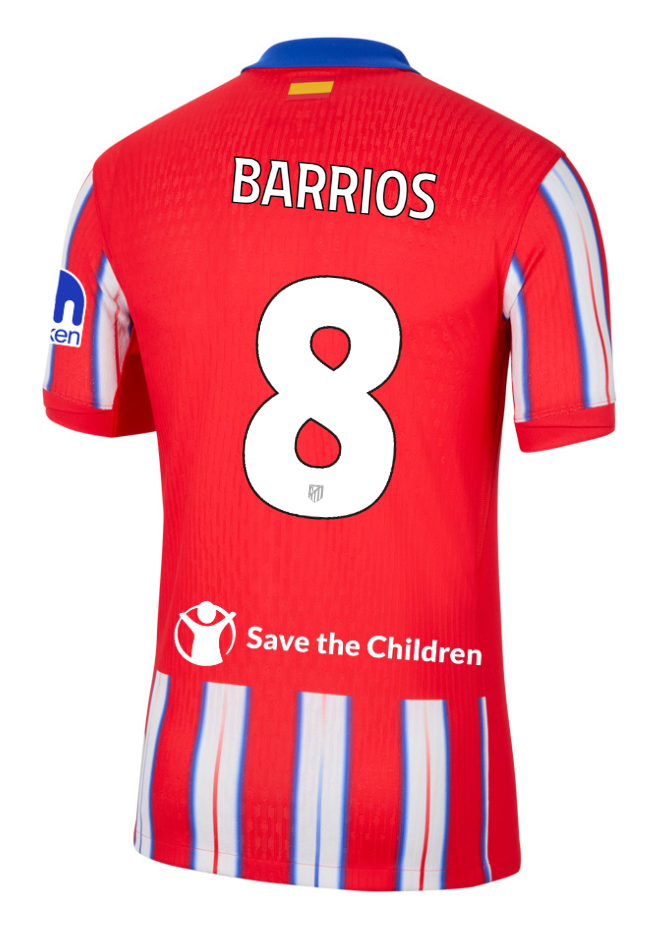 Atletico Madrid Home BARRIOS 8 Champions League Jersey 24-25