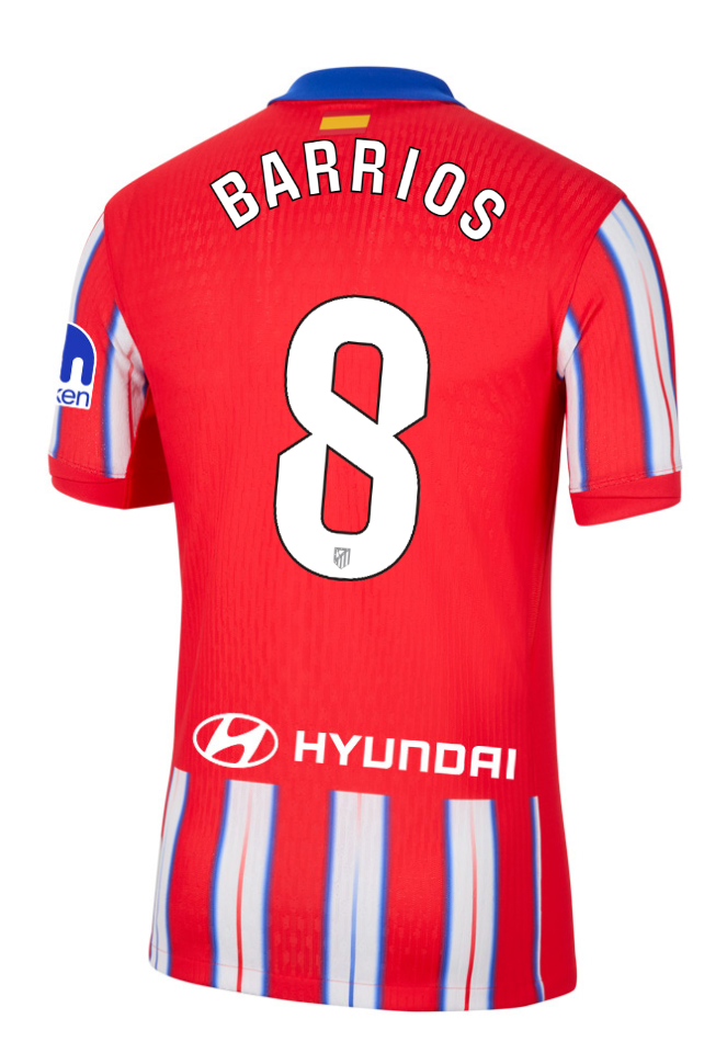 Atletico Madrid Home BARRIOS 8 Laliga Jersey 24-25