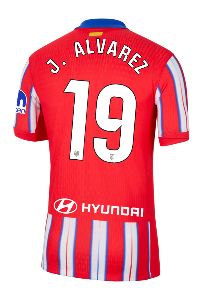 Atletico Madrid Home J. ALVAREZ 19 Laliga Jersey 24-25