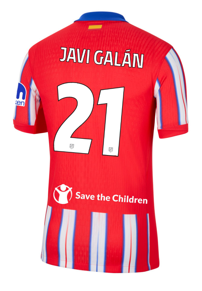 Atletico Madrid Home JAVI GALÁN 21 Champions League Jersey 24-25