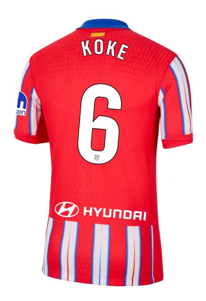 Atletico Madrid Home KOKE 6 Laliga Jersey 24-25