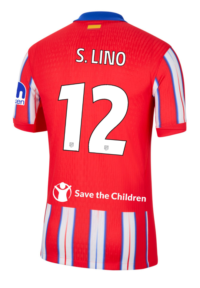 Atletico Madrid Home S. LINO 12 Champions League Jersey 24-25