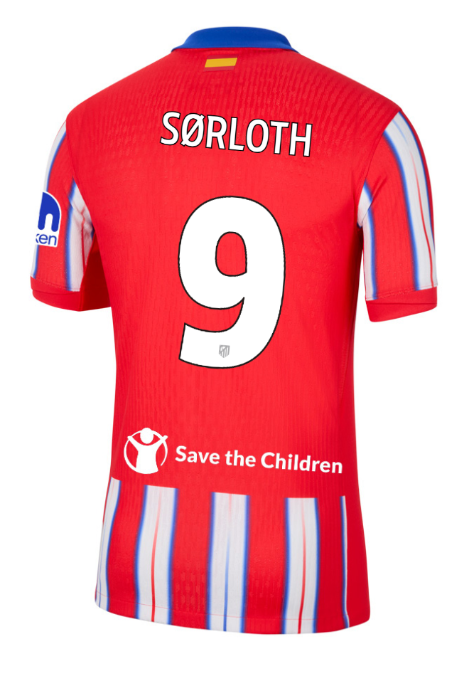 Atletico Madrid Home SØRLOTH 9 Champions League Jersey 24-25