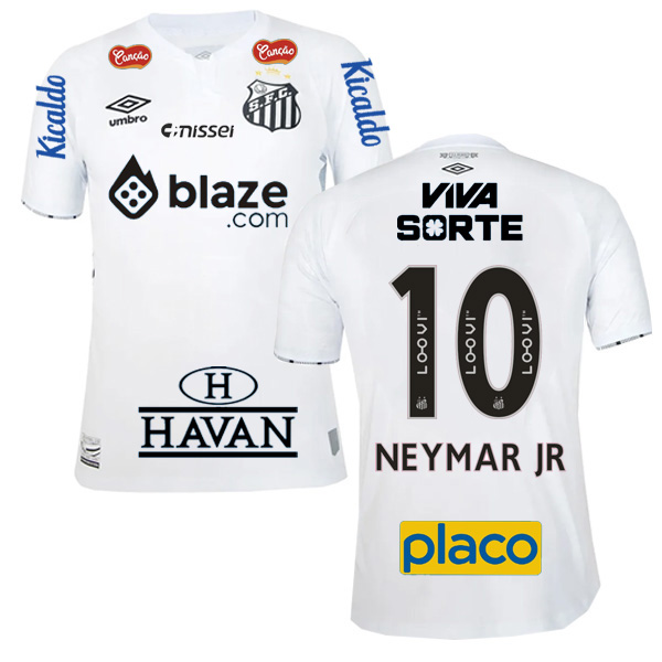 Santos FC Home Neymar JR 10 Jersey 24-25 (Full Sponsor)