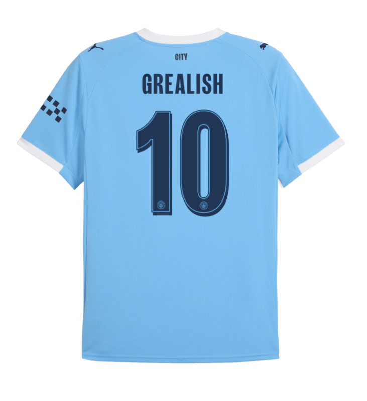 Manchester City Home Grealish 10 UCL Jersey 25-26