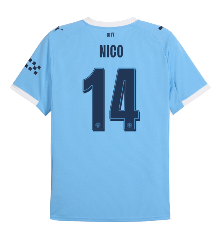 Manchester City Home Nico 14 UCL Jersey 25-26