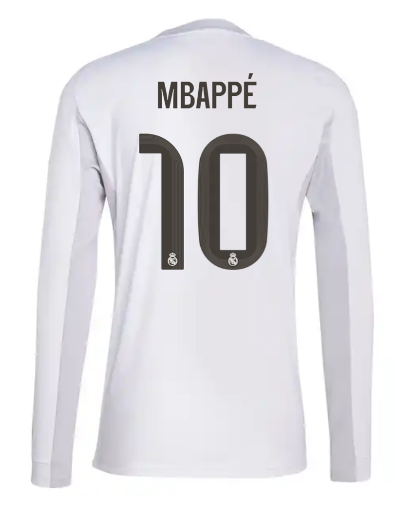 Real Madrid Home Mbappé 9 Long Sleeve Jersey 25-26