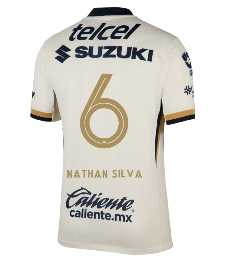 Pumas UNAM Home NATHAN SILVA 6 Jersey 25-26