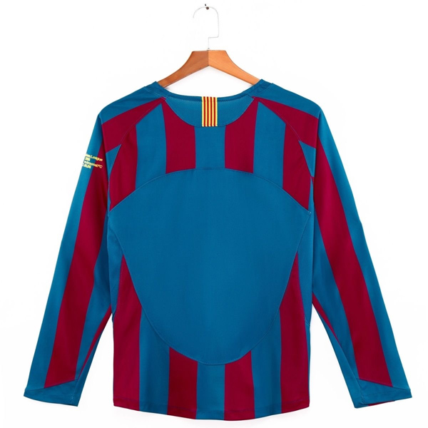 2005-2006 Barcelona Home Long Sleeve UCL Retro Jersey