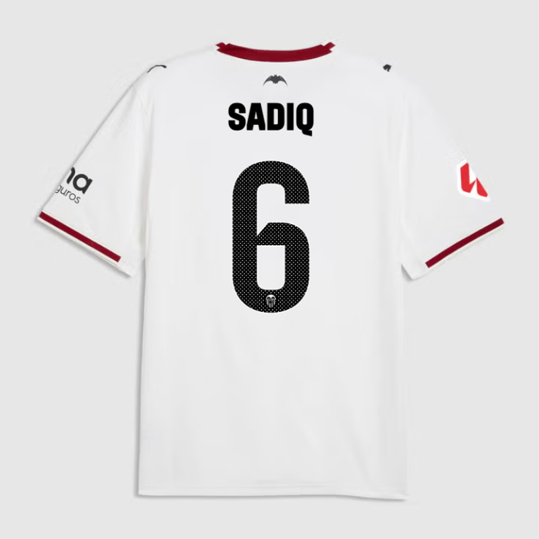 Valencia CF Home SADIQ 6 Jersey 26-27