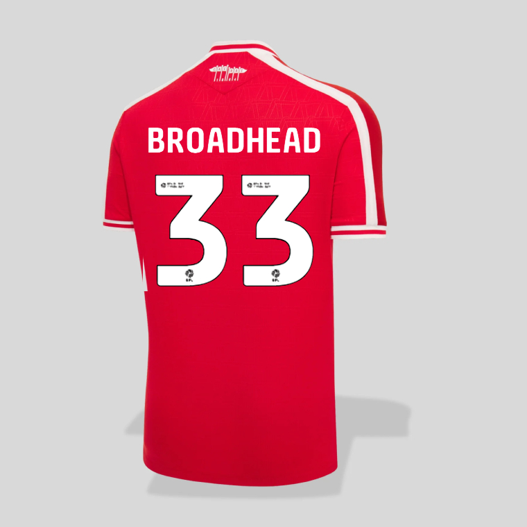 Wrexham Home BROADHEAD 33 Jersey 26-27