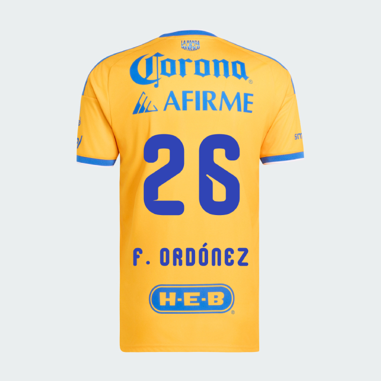 Tigres UANL Home F. ORDÓÑEZ 26 Jersey 26-27