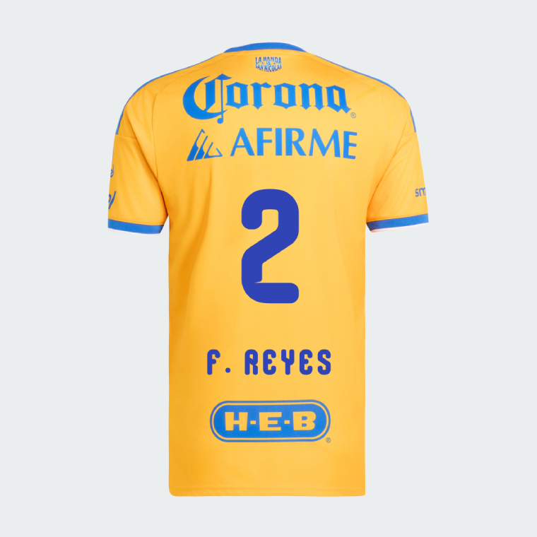 Tigres UANL Home F. REYES 2 Jersey 26-27